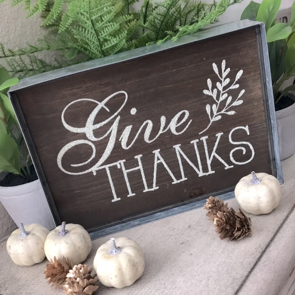 Rustic Farmhouse Fall Harvest wood and galvanized metal decor sign